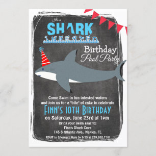 Invitation N'IMPORTE QUEL ÂGE - Fête de la piscine de requins