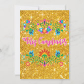 Invitation N'IMPORTE QUEL ÂGE - Fiesta Floral Parties scintil (Dos)