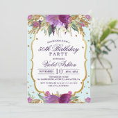 Invitation N'IMPORTE QUEL ÂGE - Floral Anniversaire Fête Invi (Debout devant)