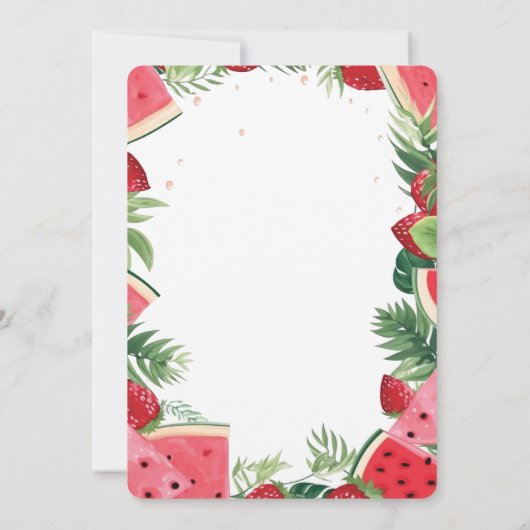 Invitation N'IMPORTE QUEL ÂGE - Fruits de pastèque Aquarelle  (Dos)
