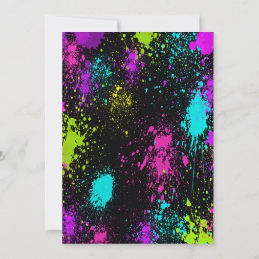 Invitation N'IMPORTE QUEL ÂGE - Glow Party Anniversaire Invit (Dos)