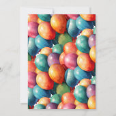 Invitation N'importe quel âge | Kitty Cat Rainbow Balloons An (Dos)