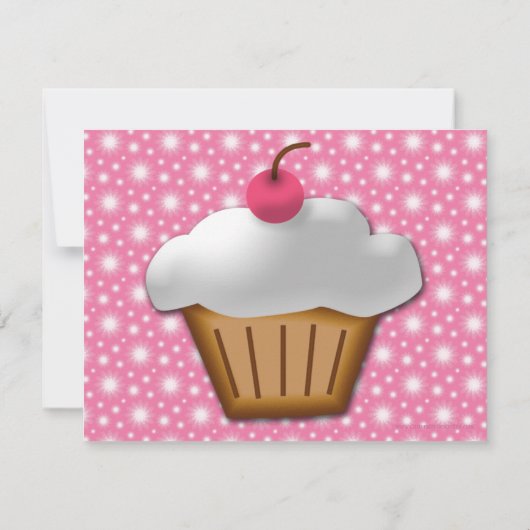Invitation N'importe quel âge, la houle douce Cupcake Anniver (Dos)