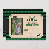 Invitation N'importe quel âge Lumberjack Anniversaire Invitat (Devant / Derrière)