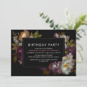 Invitation N'importe quel âge | Moderne Black Moody Dark Flor (Debout devant)