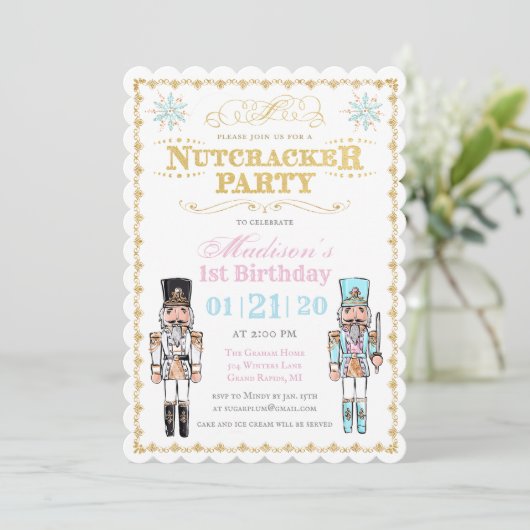 Invitation N'IMPORTE QUEL ÂGE - Nutcracker hiver Anniversaire (Debout devant)
