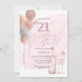 Invitation N'importe quel âge, Parties scintillant Ballons Ch (Devant)