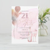 Invitation N'importe quel âge, Parties scintillant Ballons Ch (Debout devant)