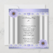 Invitation N'Importe Quel Âge Plutôt Argent Lilac Fleur d'ann (Dos)