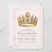 Invitation N'IMPORTE QUEL ÂGE - Princesse Crown Fairytale Ann (Devant)