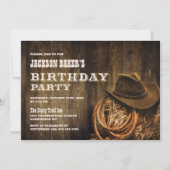 Invitation N'importe quel âge Rustique Bois Western fête d'an (Devant)