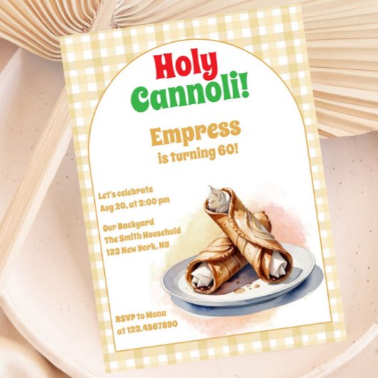 Invitation N'importe quel âge Saint Cannoli moderne fête d'an