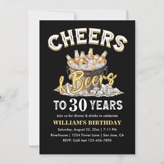 Invitation N'Importe Quel Âge Salutations Et Bières Surprise  (Devant)