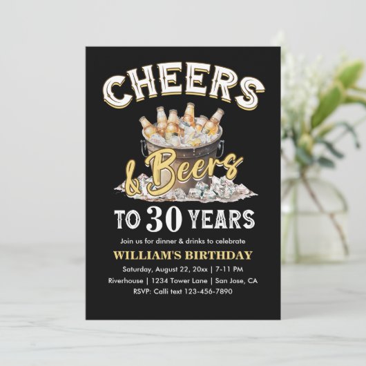 Invitation N'Importe Quel Âge Salutations Et Bières Surprise  (Debout devant)