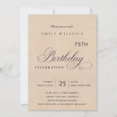 INVITATION N'IMPORTE QUEL ÂGE SIMPLE ROSE BLANC PARTIES SCINT (Devant)