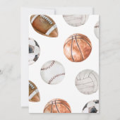 Invitation N'IMPORTE QUEL ÂGE Sports Thème Anniversaire Baske (Dos)