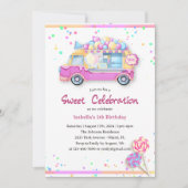 Invitation N'importe quel âge Sweet Celebration Cotton Candy (Devant)