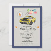 Invitation N'IMPORTE QUEL ÂGE - Voiture Boy Fête d'anniversai (Devant)