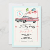 Invitation N'IMPORTE QUEL ÂGE - Voiture Fête d'anniversaire (Devant)