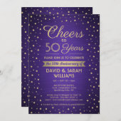 Invitation N'IMPORTE QUEL ANNÉE Anniversaire Salue Confetti P (Devant / Derrière)