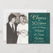 Invitation N'IMPORTE QUEL Anniversaire 2 Photo Cheers Blue et (Devant)