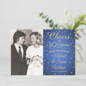 Invitation N'IMPORTE QUEL Anniversaire 2 Photo Cheers Blue et (Debout devant)