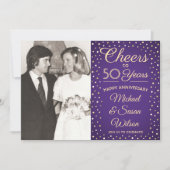 Invitation N'IMPORTE QUEL Anniversaire 2 Photo Chefs Purple & (Devant)