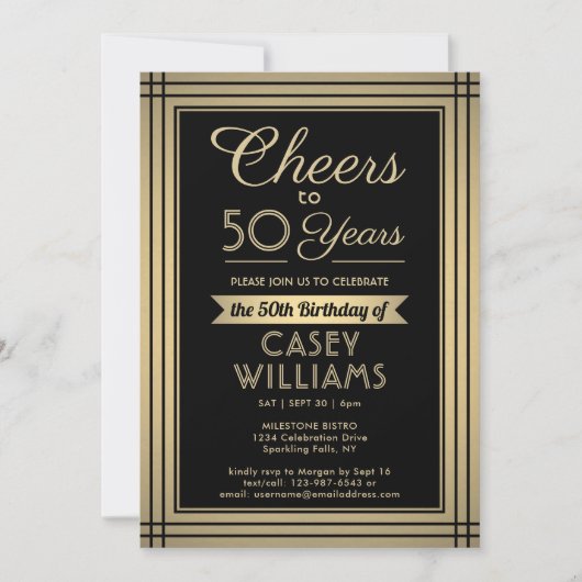 Invitation N'IMPORTE QUEL Anniversaire Cheval Bordure Classiq (Devant)