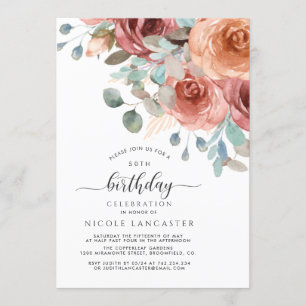 Invitation N'importe quel anniversaire, Elegant Blush Peach e