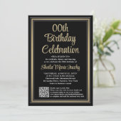 Invitation N'IMPORTE QUEL Anniversaire ・ Photo & QR Code Blac (Debout devant)