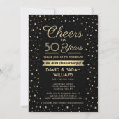 Invitation N'IMPORTE QUEL Anniversaire Salue Black & Gold Con (Devant)