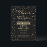 Invitation N'IMPORTE QUEL Anniversaire Salue Élégante Noir &<br><div class="desc">Famille d'Invitations et amis à une fête d'anniversaire élégante avec des invitations personnalisées de fête en noir et or. Tout le libellé de ce modèle (y compris "Cheers to 50 Years") est mis en place pour un 50ème anniversaire, mais est simple à personnaliser pour n'importe quelle année ou type d'événement....</div>