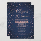 Invitation N'IMPORTE QUEL Anniversaire Salue Marine bleu et r (Devant / Derrière)