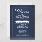 Invitation N'IMPORTE QUEL Anniversaire Salutaire Bordure clas (Devant)