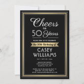 Invitation N'IMPORTE QUEL Anniversaire Soirée Noire, Blanche (Devant)