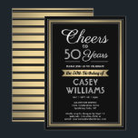 Invitation N'IMPORTE QUEL Anniversaire Soirée Noire, Blanche<br><div class="desc">Famille Invitation et amis à une fête d'anniversaire élégante avec des invitations personnalisées en noir, blanc et or. Tout le libellé de ce modèle (y compris "Cheers to 50 Years") est mis en place pour un 50ème anniversaire, mais est simple à personnaliser pour n'importe quelle année ou type d'événement. Le...</div>