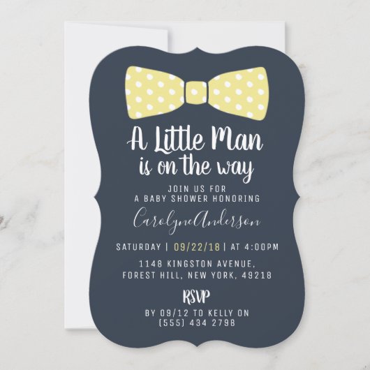 Invitation N'importe quel Baby shower de Cravate de cache de  (Devant)