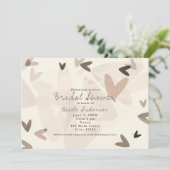 Invitation N'IMPORTE QUEL ÉVÉNEMENT Coeurs Rose & Taupe Invit (Debout devant)