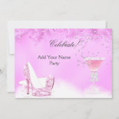 Invitation N'importe quel événement Pink Margarita High Heins (Devant)