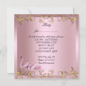 Invitation N'importe quel événement Swans Gold Pink Elegant P (Dos)