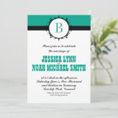 Invitation N'importe quel Mariage de monogramme couleur perso (Debout devant)