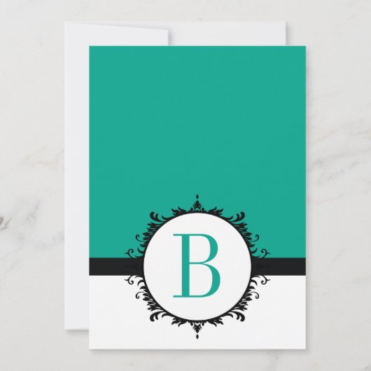 Invitation N'importe quel Mariage de monogramme couleur perso (Dos)