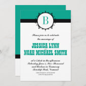 Invitation N'importe quel Mariage de monogramme couleur perso (Devant / Derrière)