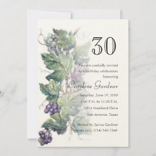 Invitation N'Importe Quel Nombre Anniversaire Grapevine D'Inv