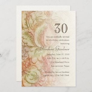 Invitation N'importe quel numéro Anniversaire Aquarelle Vinta