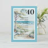 Invitation N'importe quel numéro Anniversaire Blue Water Lake (Debout devant)