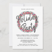 Invitation N'Importe Quel Texte Fête Florale Fête Rouge Noël (Devant)