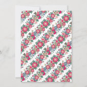 Invitation N'Importe Quel Texte Fête Florale Fête Rouge Noël (Dos)