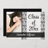 Invitation N'Importe Quelle Année~ Blanc Formal Design Photo  (Devant / Derrière)