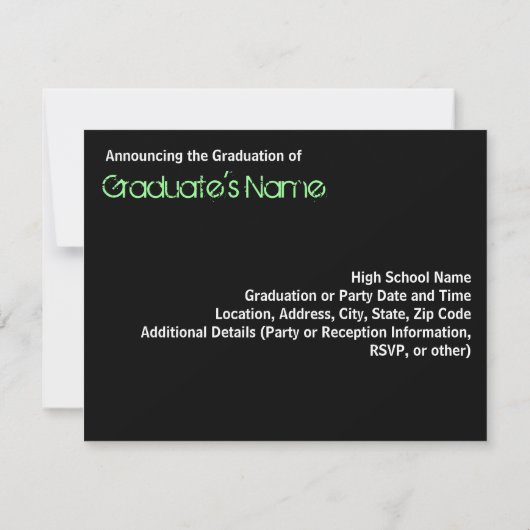 Invitation N'importe quelle année ~ Diplôme photo vert chaud/ (Dos)